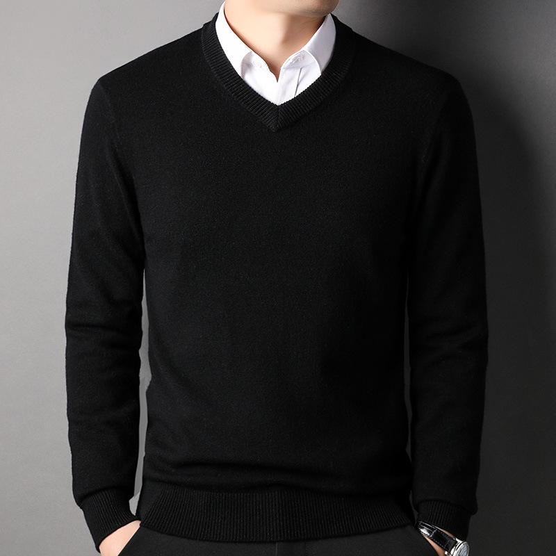 Black, V-neckline