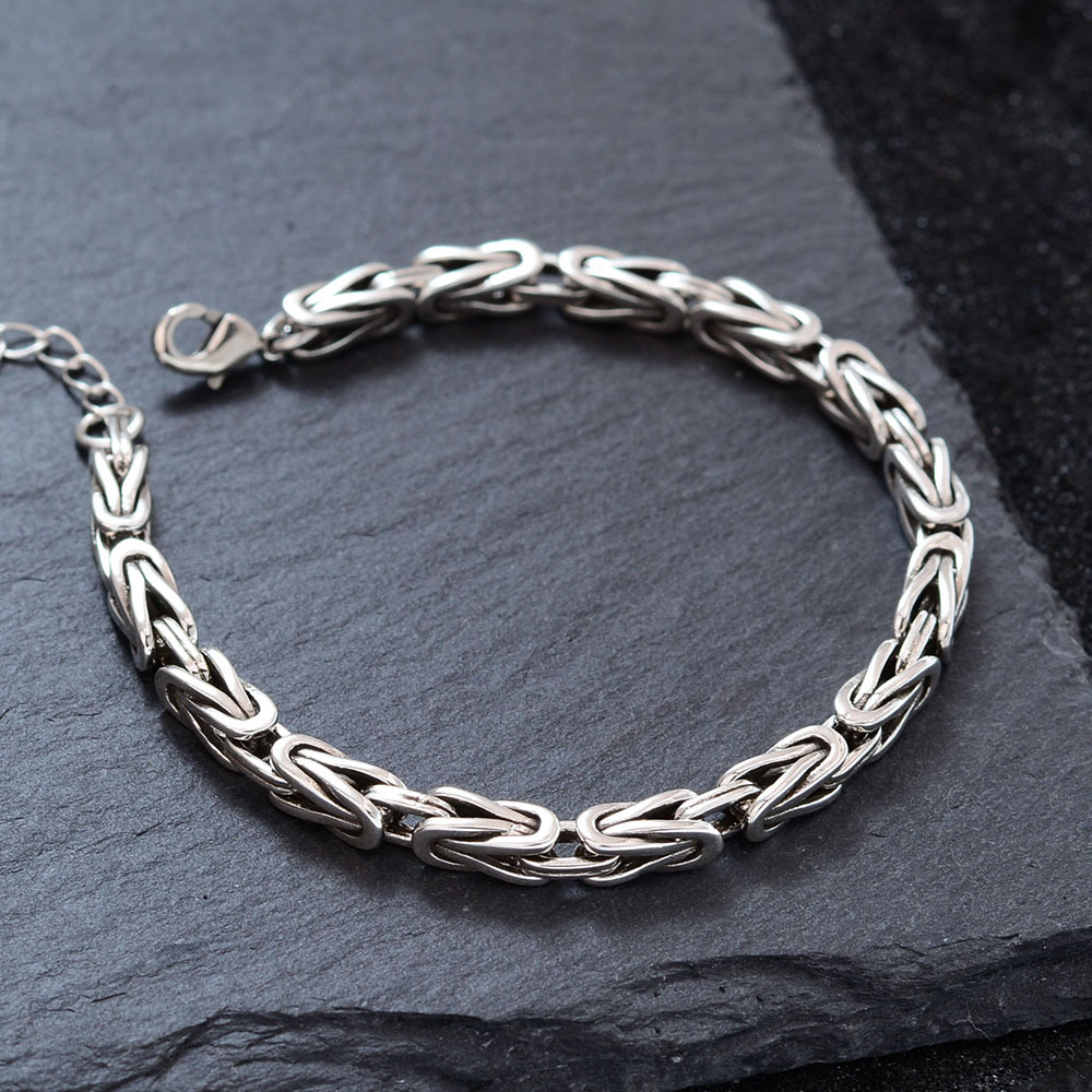 High-End Simple Peace Pattern Braided Bracelet Retro Hip-Hop Handsome Cold Style Keel Twist Bracelet Wholesale
