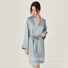 【设计新款】珊目尔6A级100%桑蚕丝睡袍晨袍真丝百搭系带单睡袍