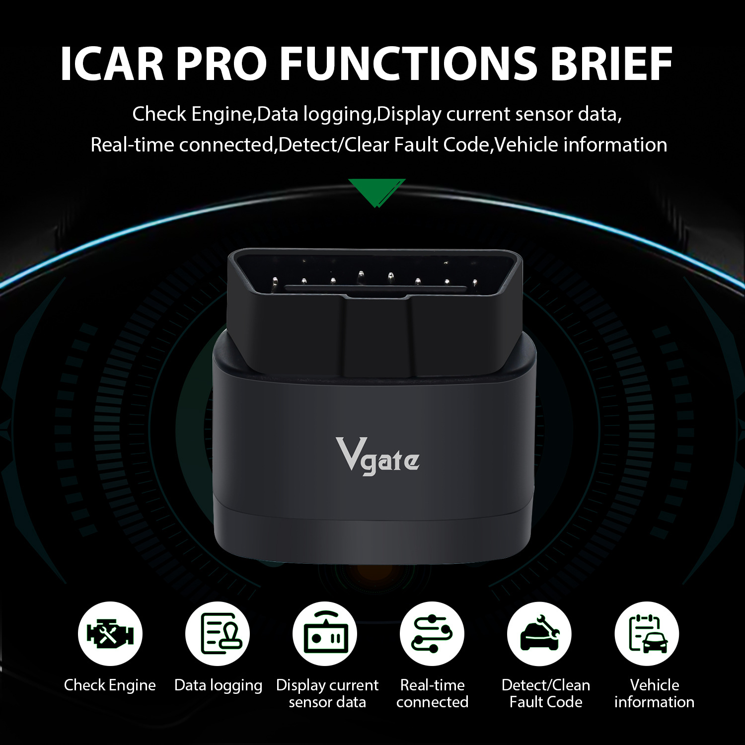 Vgate iCar Pro 2S Bluetooth Diagnosticador de automóviles iOS / Android / Windows
