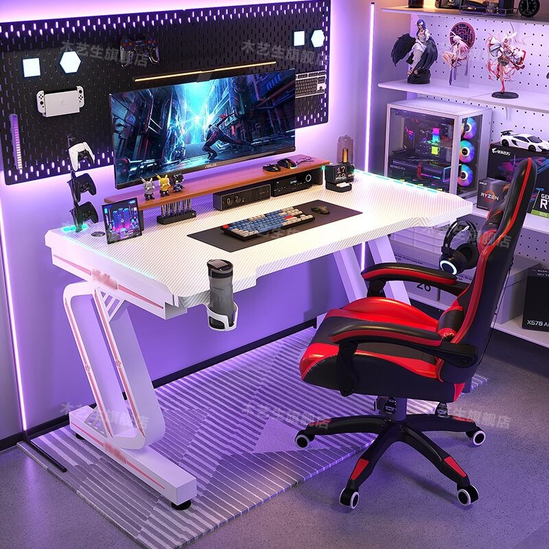Computer desk, desktop home gaming table, office desk, carbon fiber desk, gaming table for student bedroom