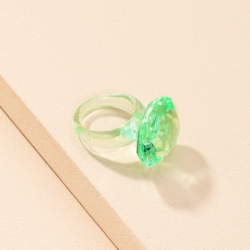 fashion hip-hop acrylic gem resin ring