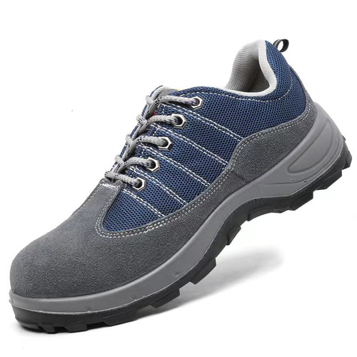 Safety breathable shoes, genuine leather safety shoes, anti-crushing and anti-puncture, wear-resistant safety protection cowhide casual safety shoes 