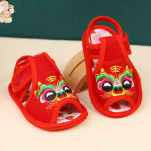 新款軟底虎頭鞋唐裝涼鞋嬰兒鞋春夏款兒童寶寶鞋中國風HTX081