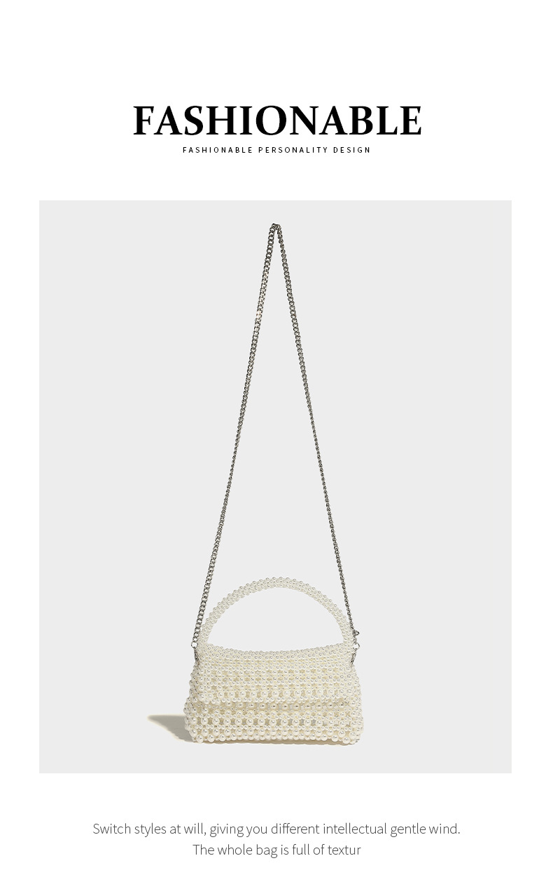 Stile francese nuovo a mano perla cava autunno e inverno luce lusso moda versatile nicchia spalla singola diagonale_voghion.com