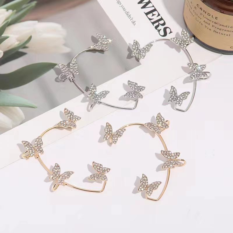 Fashion Sweet Butterfly Copper Plating Inlay Zircon Ear Clips display picture 4