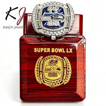 官方版2026西雅图海鹰队冠军戒指弹跳设计NFL橄榄球纪念戒