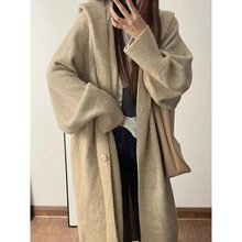 一件代发2025秋季新款时尚中长款韩版宽松洋气减龄针织衫开衫外套