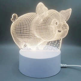 3d小夜灯睡眠夜用插电式生日礼物台灯床头灯网红卡通小熊氛围灯