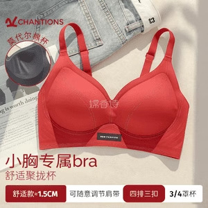 嫦香诗无痕小胸聚拢显大无钢圈收副乳防下垂软支撑文胸棉|undefined