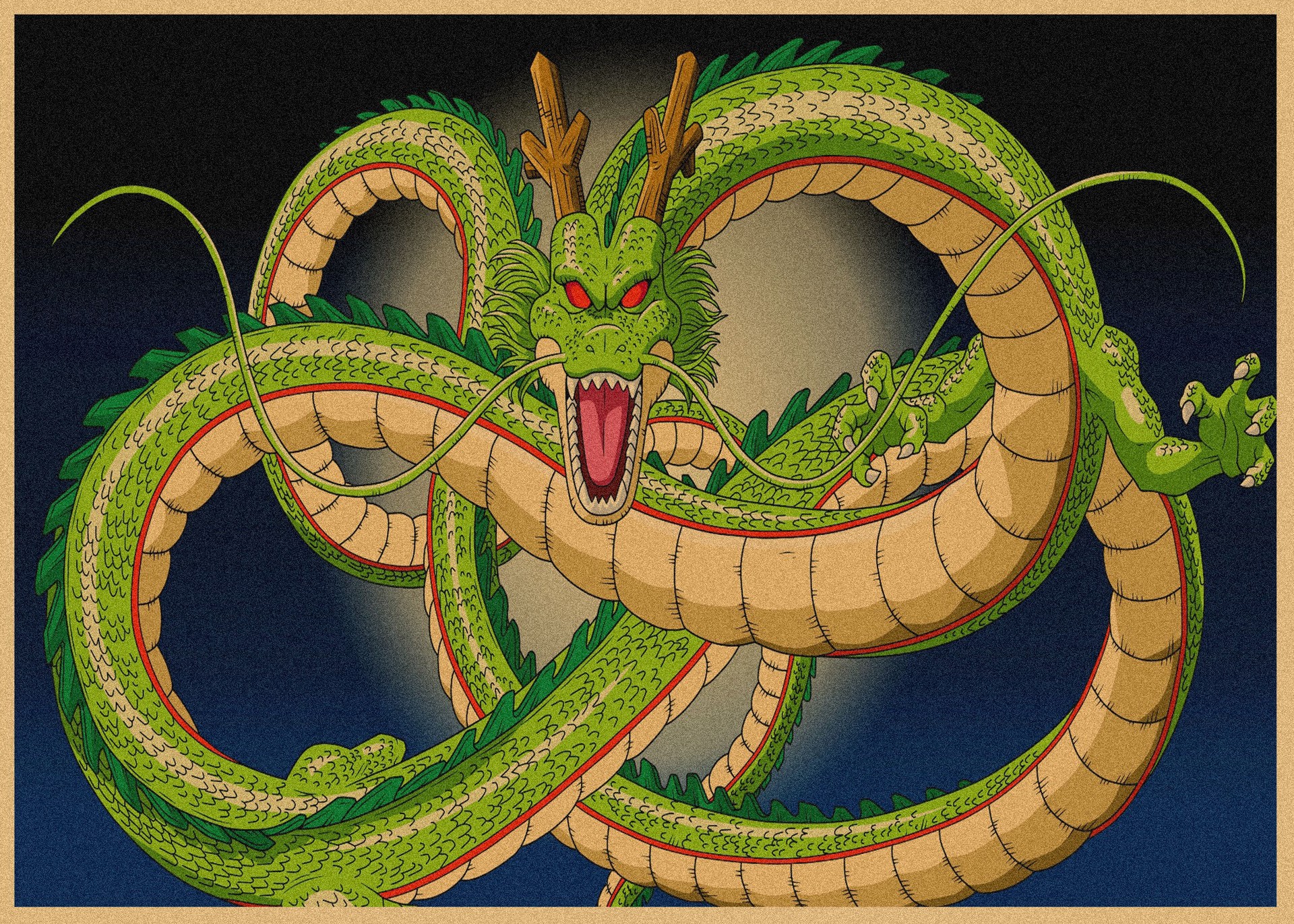 日本式アニメ七龍珠アラレ復古クラフト紙ポスター鳥山明装飾画孫悟空壁画316