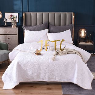 Foreign trade American style solid color high-end bed cover air conditioning quilt Four Seasons quilt two sides with bed cover plain quilt kit