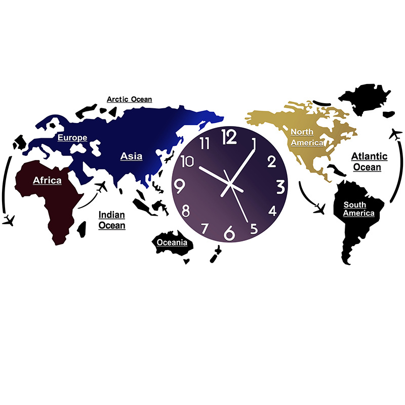 Art Bell Beauty Map Reloj de asiento creativo Adornos Accesorios para el hogar Sala de estar Escritorio Gabinete de TV Decoraciones Mesita de noche Reloj de mesa