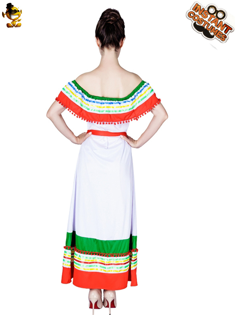 Halloween de las mujeres adultas vestido étnico mexicano traje mascarada Cosplay ropa del funcionamiento la etapa