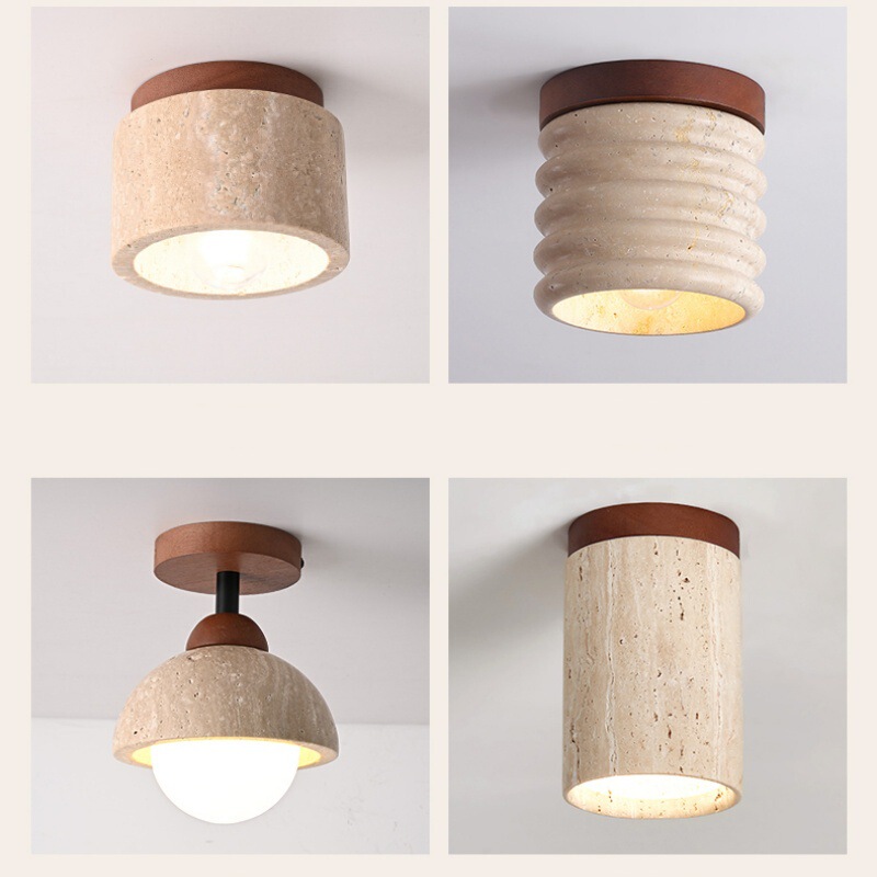 Japanese style silent wind yellow cave stone ceiling lamp designer retro creative entrance corridor hallway porch balcony small lamp Japanese style silent wind yellow cave stone ceiling lamp designer retro creative entrance corridor hallway porch balcony small lamp