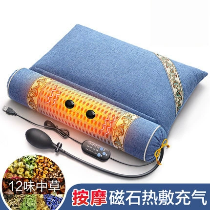 Массажная надувная нагревательная подушка для шеи, защита шеи, чтобы помочь спать, подушка для ремонта сердечника, специальная горячая подушка для шеи полынь традиционной китайской медицины