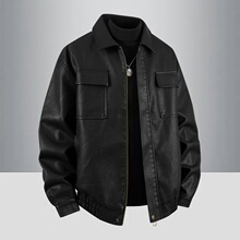 美式高街皮衣男新款跨境男装皮夹克男士外套春秋季新款潮牌机车服