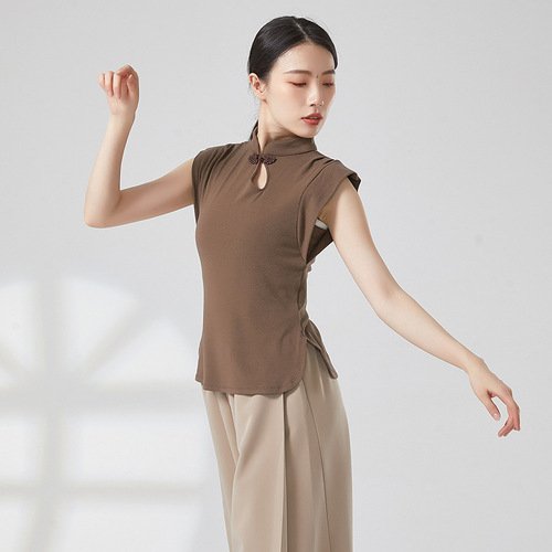 Modern dance button-down sleeveless top, classical dance vest, design sense and art test, slimming practice dance clothes