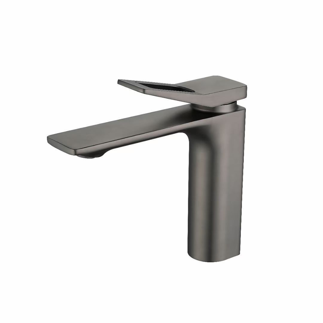 Gun Gray Washbasin Faucet Hot and Cold Bathroom Faucet Countertop Basin Splash-Proof Basin Faucet