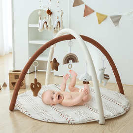 迈北彼新生儿宝宝健身架圆形婴儿爬行垫卡通加厚可折叠游戏地