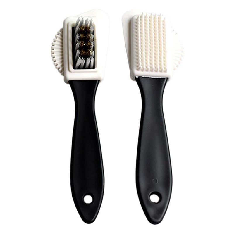 Precio de fábrica kangbida S-tipo de gamuza cepillo de limpieza de doble cara cepillo de zapatos limpieza descontaminación cepillo de gamuza cuidado profesional cepillo de zapatos