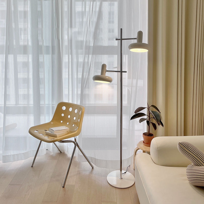 Mid-century Bauhaus floor lamp in creamy white, featuring a chic rabbit design&mdash;perfect for living rooms and sofas, this Instagram-worthy ambiance light also doubles as a stylish bedside lamp for Nordic-style bedrooms.
