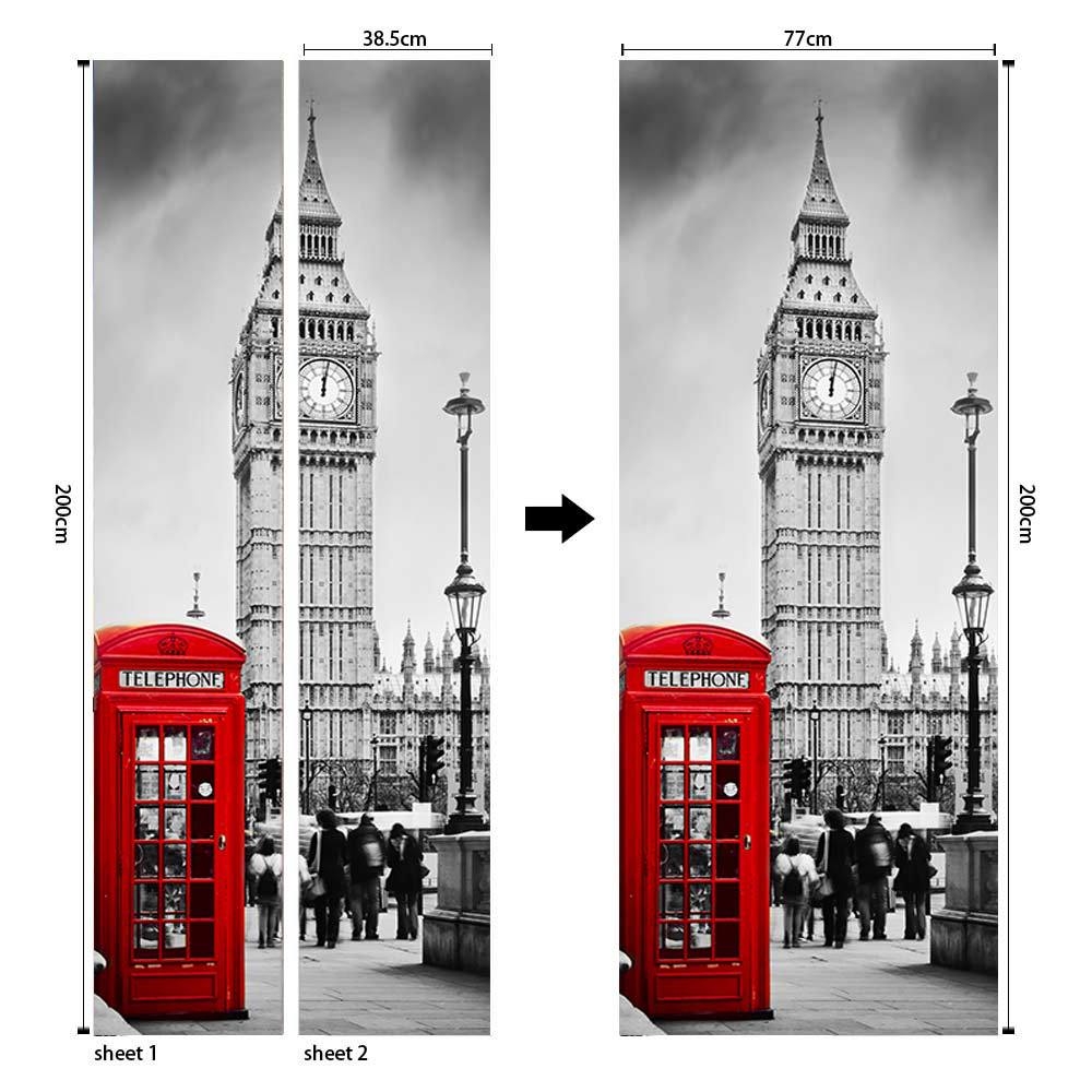 Pegatinas para puertas 3D respetuosas con el medio ambiente, autoadhesivos, fabricantes de origen al por mayor, patrones populares transfronterizos de alta definición, adhesivos para puertas impermeables, a prueba de aceite y antiincrustantes