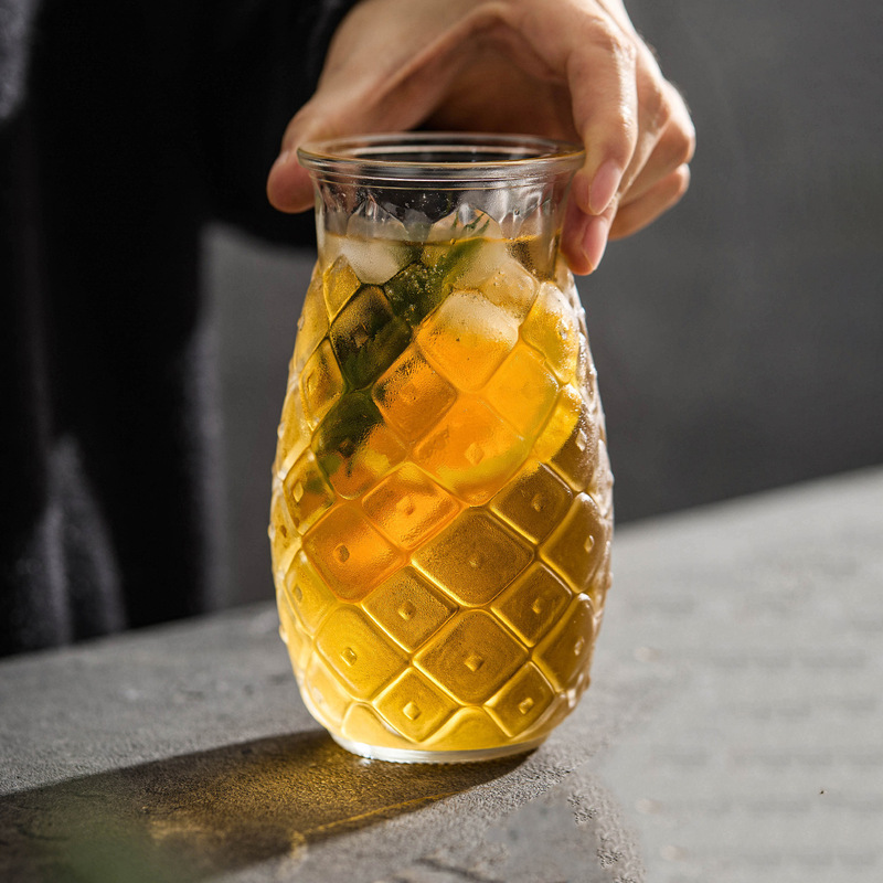 Factory Libby Quilted Cup Crystal Glass Water Cup Internet Celebrity Beer Cup Large Capacity Juice Cup Pineapple Cup