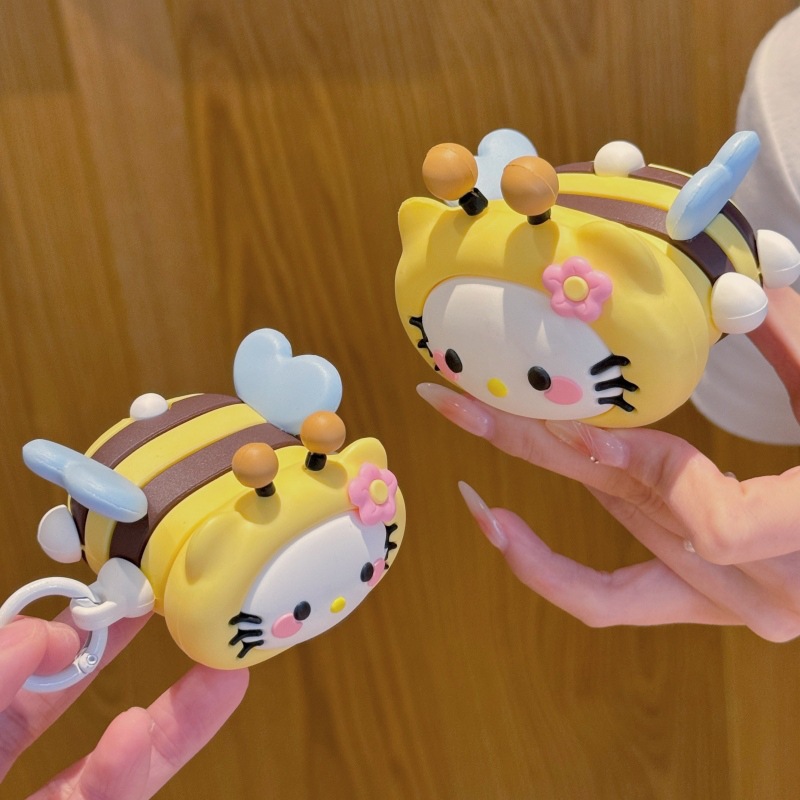 Airpods caso protector oso Apple Bluetooth auricular inalámbrico de dibujos animados lindo caja de silicona Shell aplicable