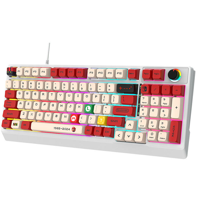 工場現物K98真 � � メカニカルキーボード青軸赤軸有線2色射出成形熱昇華キーキャップゲーム周辺装置|undefined