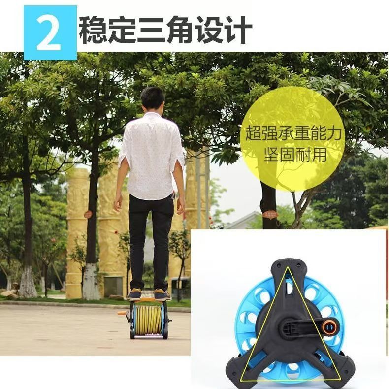 Car Wash Hose Trolley Storage Rack Hose Reel Organizer Home Use Hose Reel Garden Watering Spray Gun Set