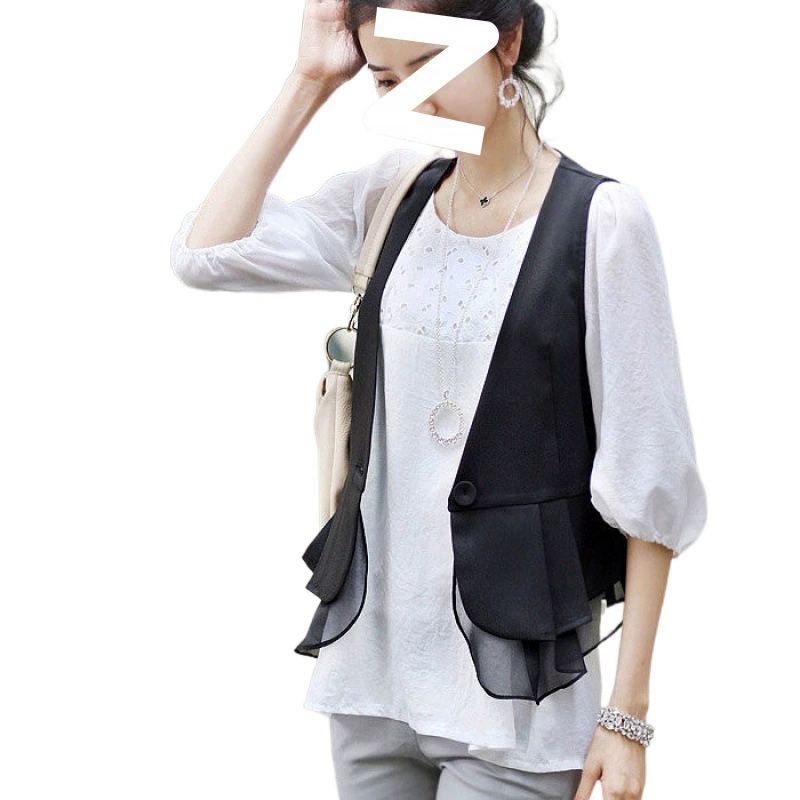 Summer short vest, thin jacket sleevless, suit, Korean style, slim fit