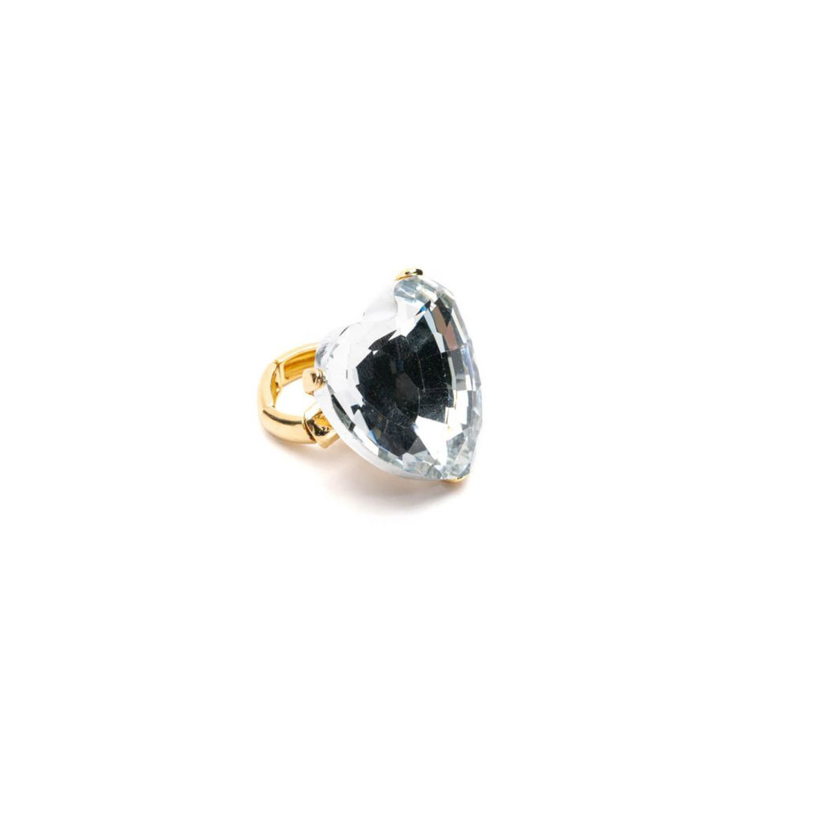 Adjustable Ring Size 1 Piece Quantity Holiday, Street Occasion Lady Heart Shape Alloy Plating Inlay Rhinestones Women's Open Rings