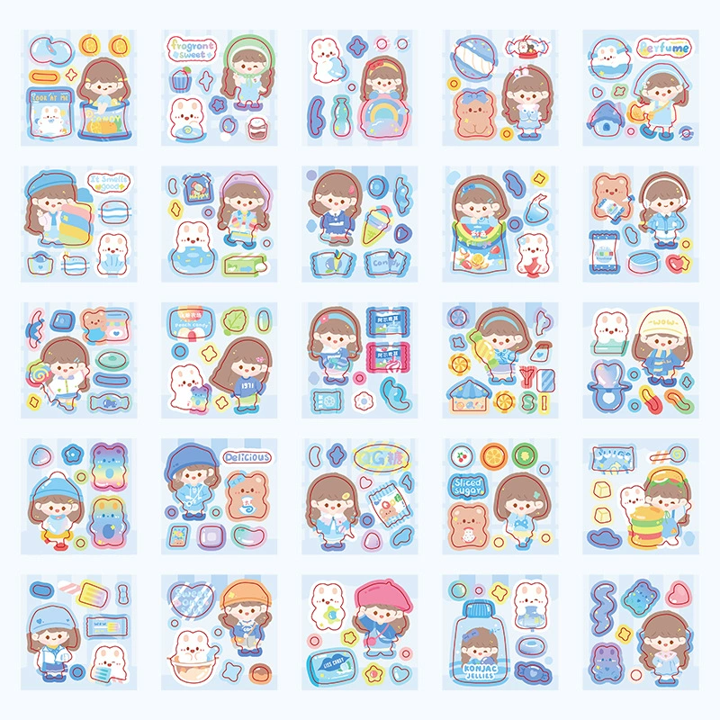 Sticker, cartoon children's set, scheduler, DIY