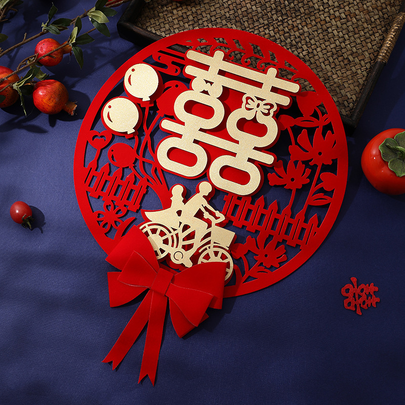 Pegatinas de Boda boda especial diseño de la habitación de la boda puerta nueva decoración de la casa pegatinas de puerta traje de dormitorio de las mujeres