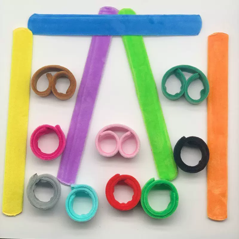 简约创意彩色毛绒啪啪圈网红流行七彩手环手腕装饰带发饰配件辅料