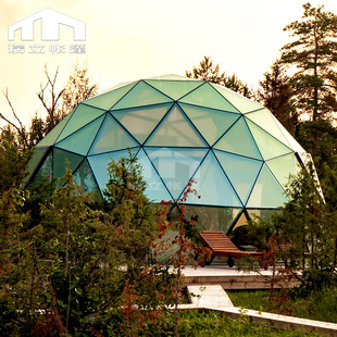 Spherical Glass Starry Sky Room Outdoor Scenic Spot Classy Camp Green Tempered Glass Hotel Tent Restaurant Accommodation