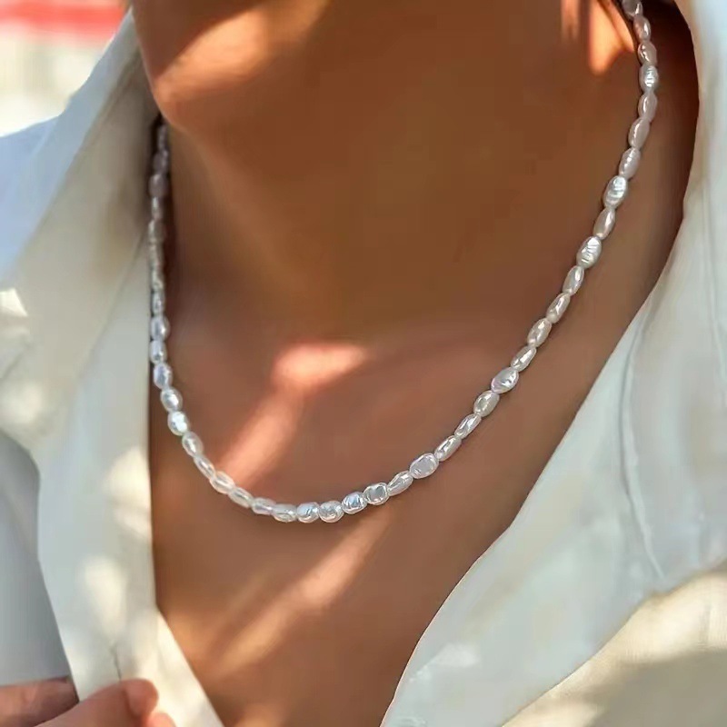 Barocke Perlenkette Für Herren Aus Edelstahl Modischer Schmuck_voghion.com