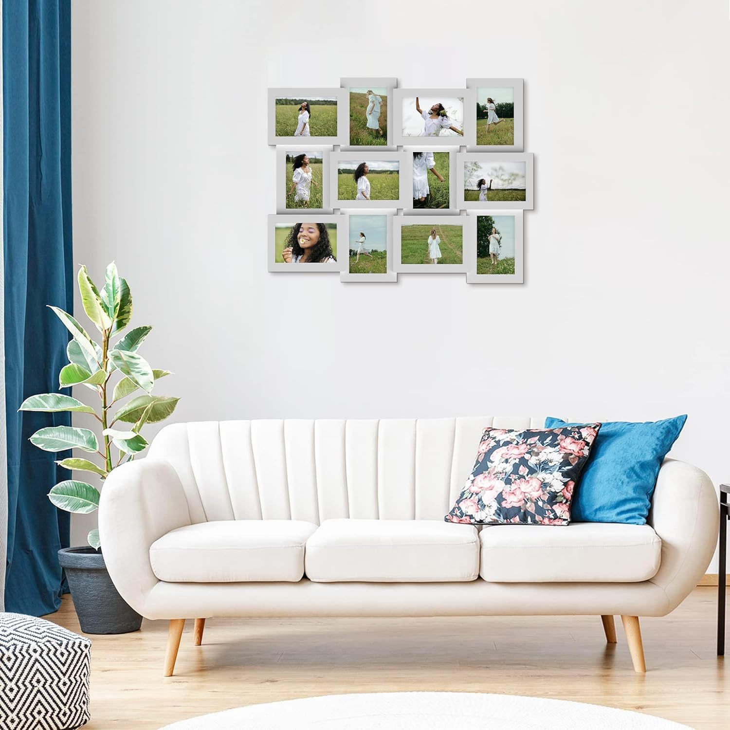 Photo Frame Collage Wall Decor 12 Opening, 4x6 Wall Photo Frame Collage with Memory of Family and Friends