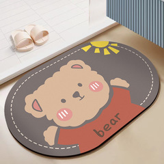 Cartoon Cute Bathroom Absorbent Mat Toilet Entrance Foot Mat Quick-Drying Bathroom Anti-Slip Pad Clay Soft Pad