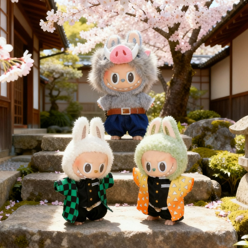 Labubu Doll Clothes Demon Slayer Doll Set Tanjiro Demon Slayer Team Labubu Clothes 1/3 Generation Doll Clothes