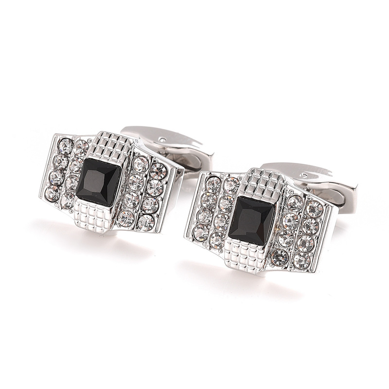 High Texture silver diamond cufflinks luxury business men's French cufflinks cufflinks cross-border special for European and American cufflinks High Texture silver diamond cufflinks luxury business men's French cufflinks cufflinks cross-border special for European and American cufflinks