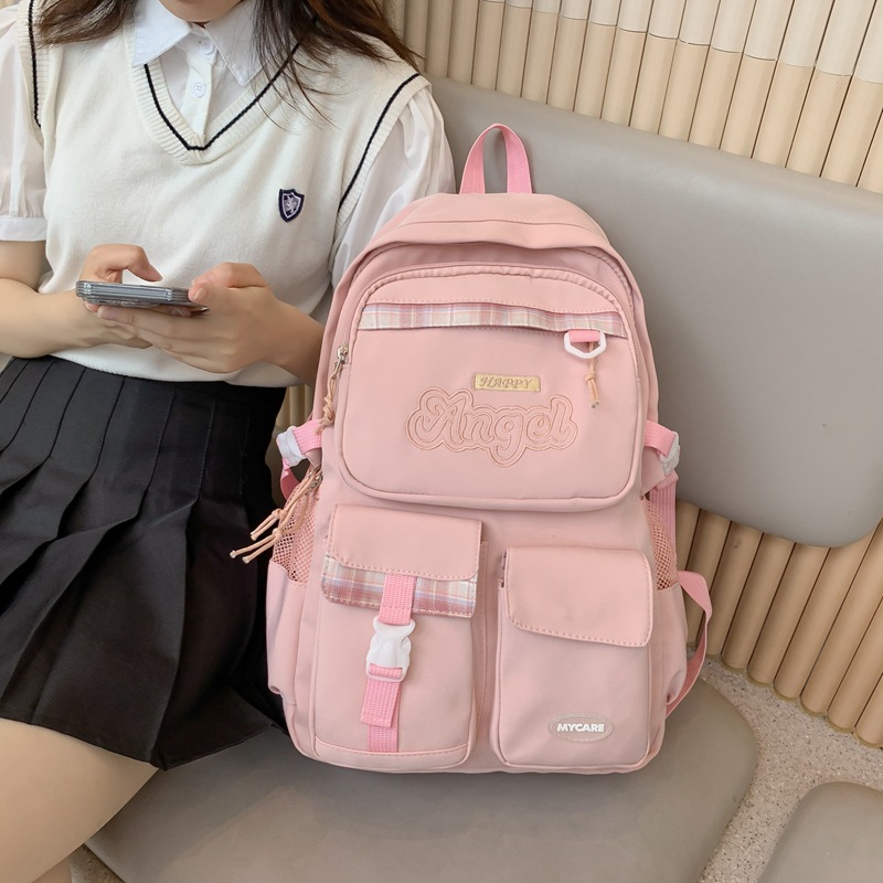 初中学生书包女简约运动休闲双肩包男高中大学生书包双肩电脑背包