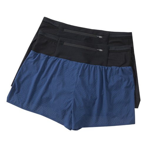 Summer American quick-drying fitness pants double-layer fake two-piece sports shorts outdoor marathon running training two-piece pants