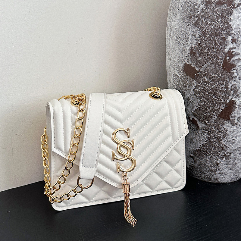 Bolso de cadena de diamantes para mujer 2024 nuevo estilo de fragancia pequeña gran capacidad neto pequeño bolso cuadrado bandolera de todo fósforo