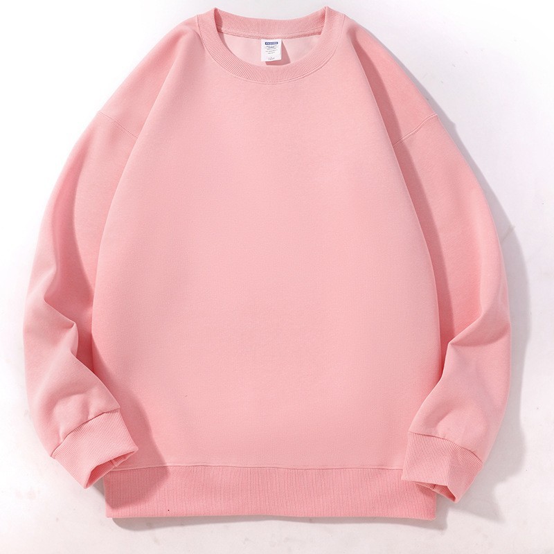 290g suéter de hombre pesado de gran tamaño cuello redondo algodón suelto casual de otoño e invierno camisa de fondo de color sólido marca de moda