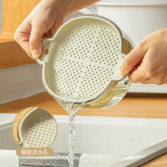 Nachuan light luxury covered drain basket kitchen household vegetable sink fruit and vegetable filter basket washing fruit PP storage box