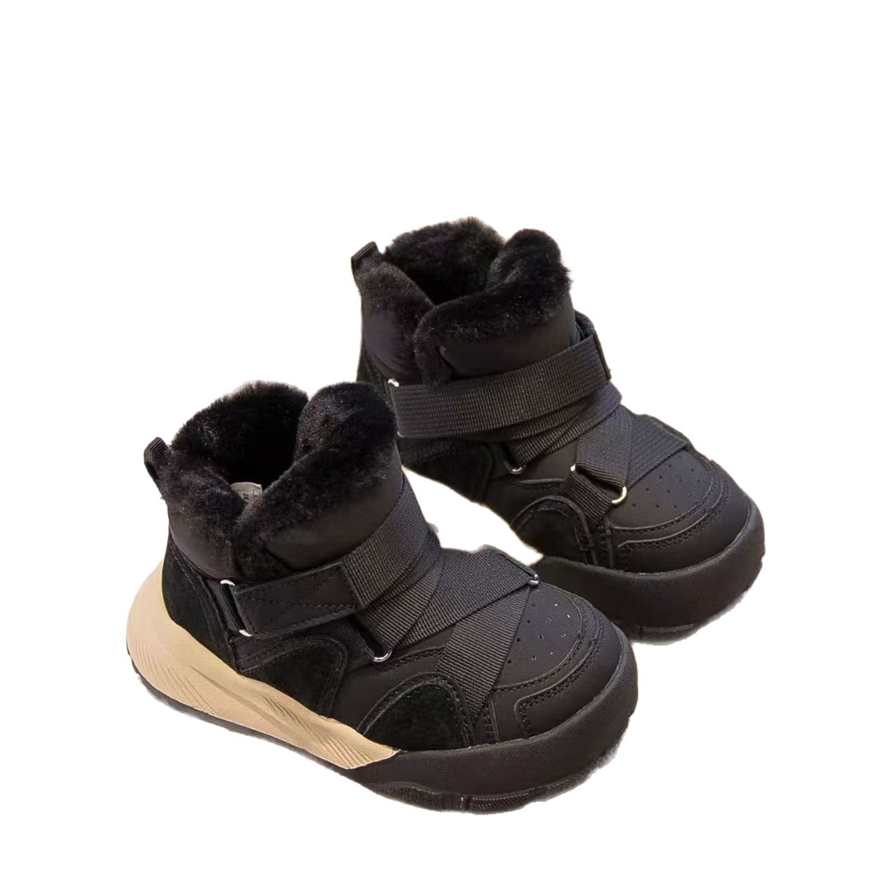 Botas de nieve para niños 2025 nuevos zapatos de invierno de niñas de algodón para niños con botas de algodón gruesas de lana calentadas de invierno casuales