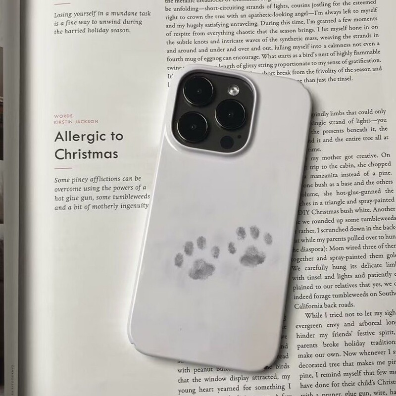 Paw Print on Snow Korean Apple 16 promax11 Mobile Phone Case 15 New 14 White 13 Advanced 12/11 Paw Print on Snow Korean Apple 16 promax11 Mobile Phone Case 15 New 14 White 13 Advanced 12/11