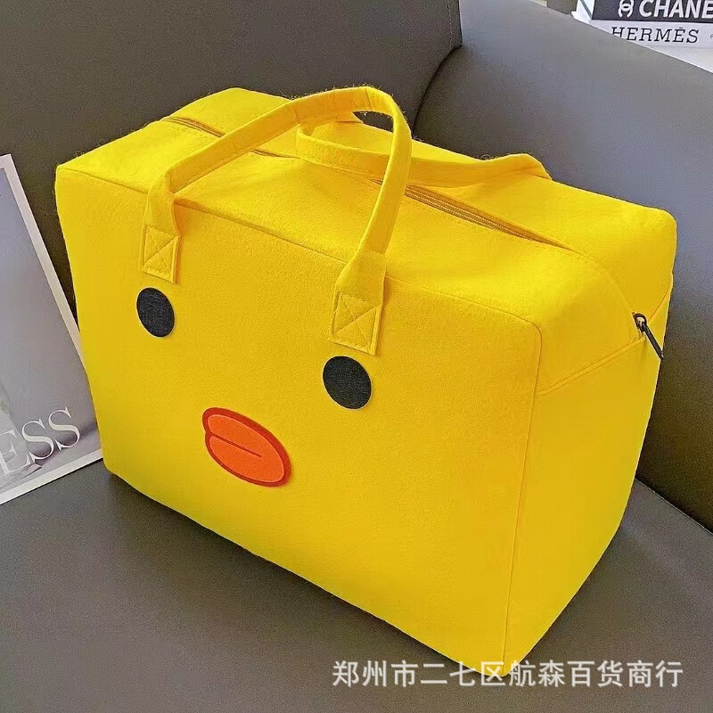 Cartoon travel bag felt handbag large capacity attendance bag tote bag household clothing storage bag gift wholesale